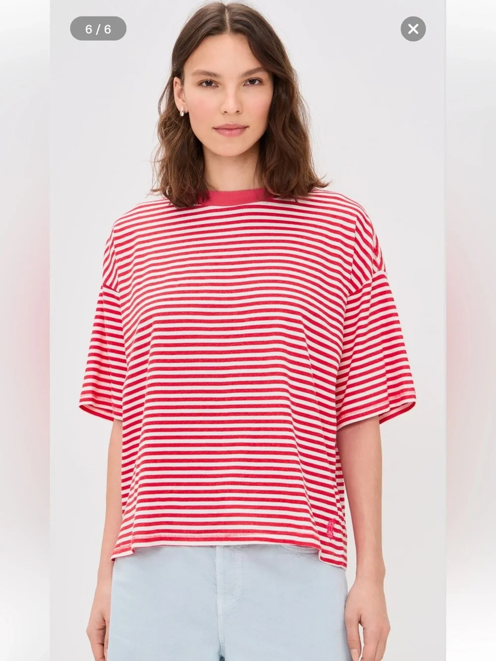 Free People Movement Red Stripe Tackle Tee Large - Picture 8 of 13